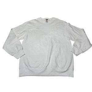 Vintage‎ Fruit of the Loom Best Blank White Crewneck Sweatshirt Men's M Normcore